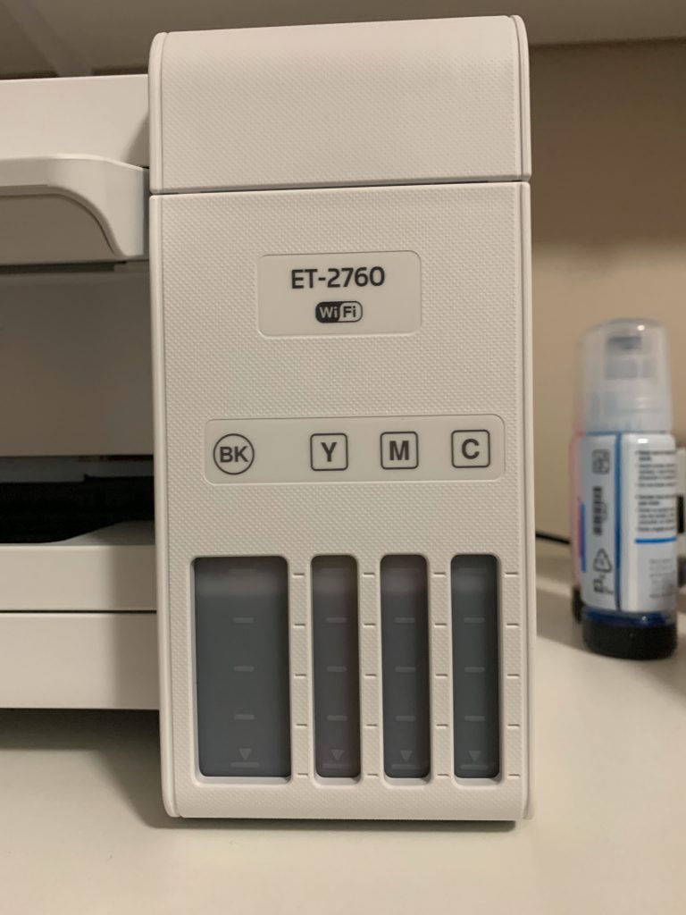 Epson ET-2760 Ink Level Window - Charged
