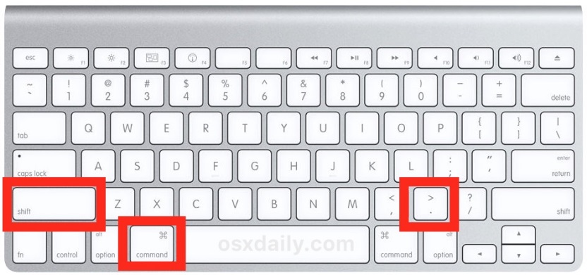 Hidden Files Keyboard Shortcut