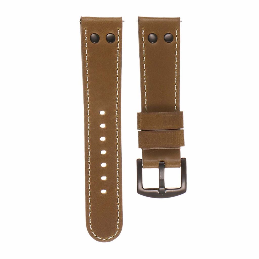 Strapsco ds14.17.mb-DASSARI-Vintage-Leather-Watch-Strap-in-Beige-w-Matte-Black-Buckle-3