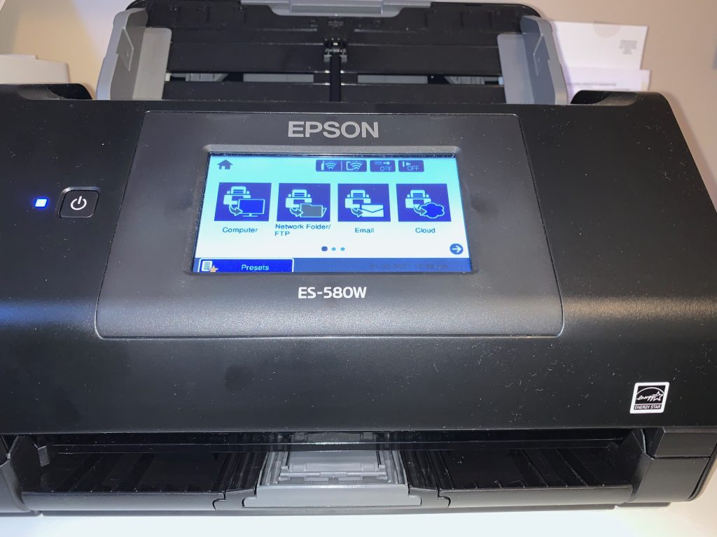 Epson ES-580W - Front Panel
