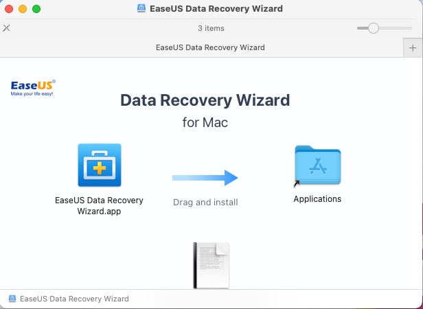 EaseUS Data Recovery Wizard – Install Screen