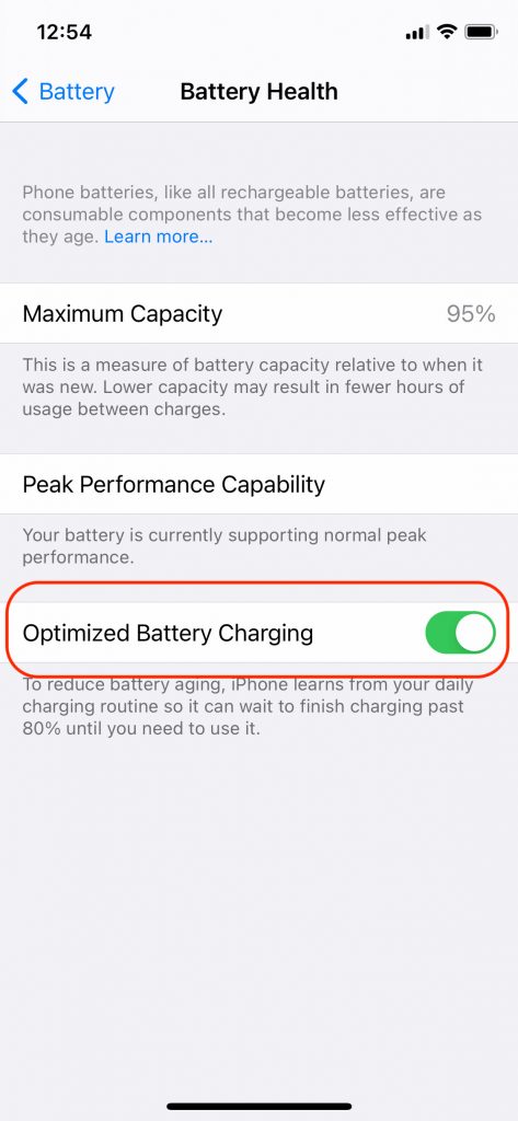 Battery Optimization Option