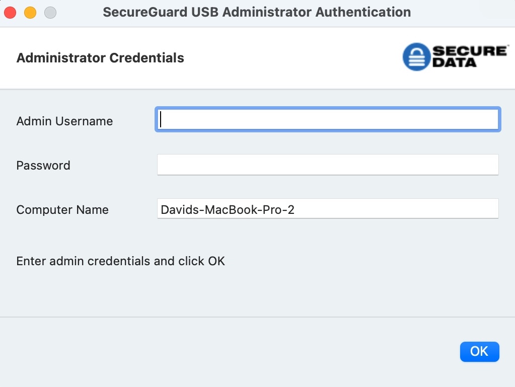 SecureGuard Admin Credentials