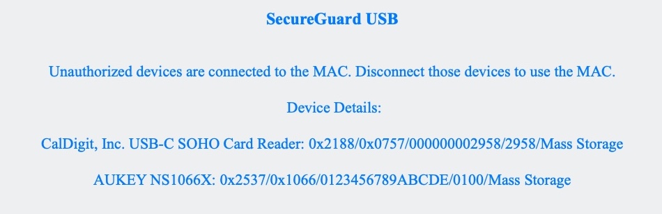 Unauthorized Device Details