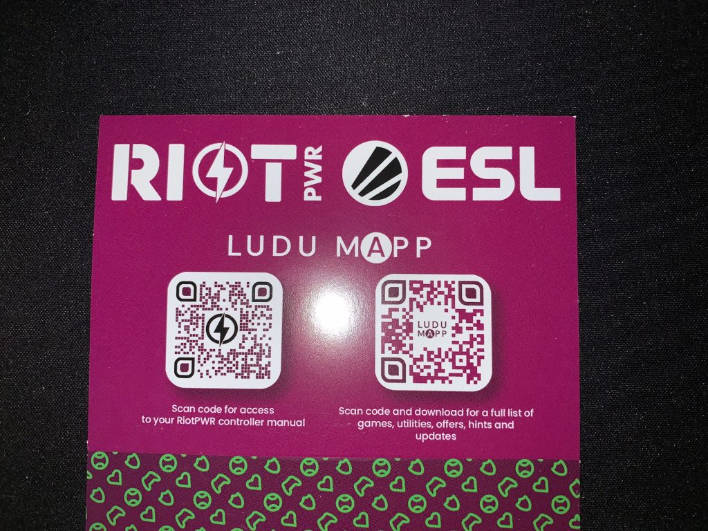 RiotPWR ESL iOS controller - Manual and App Card