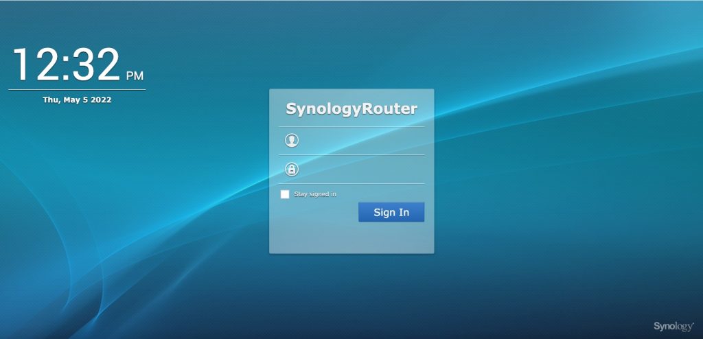 Synology RT6600ax - Login Screen
