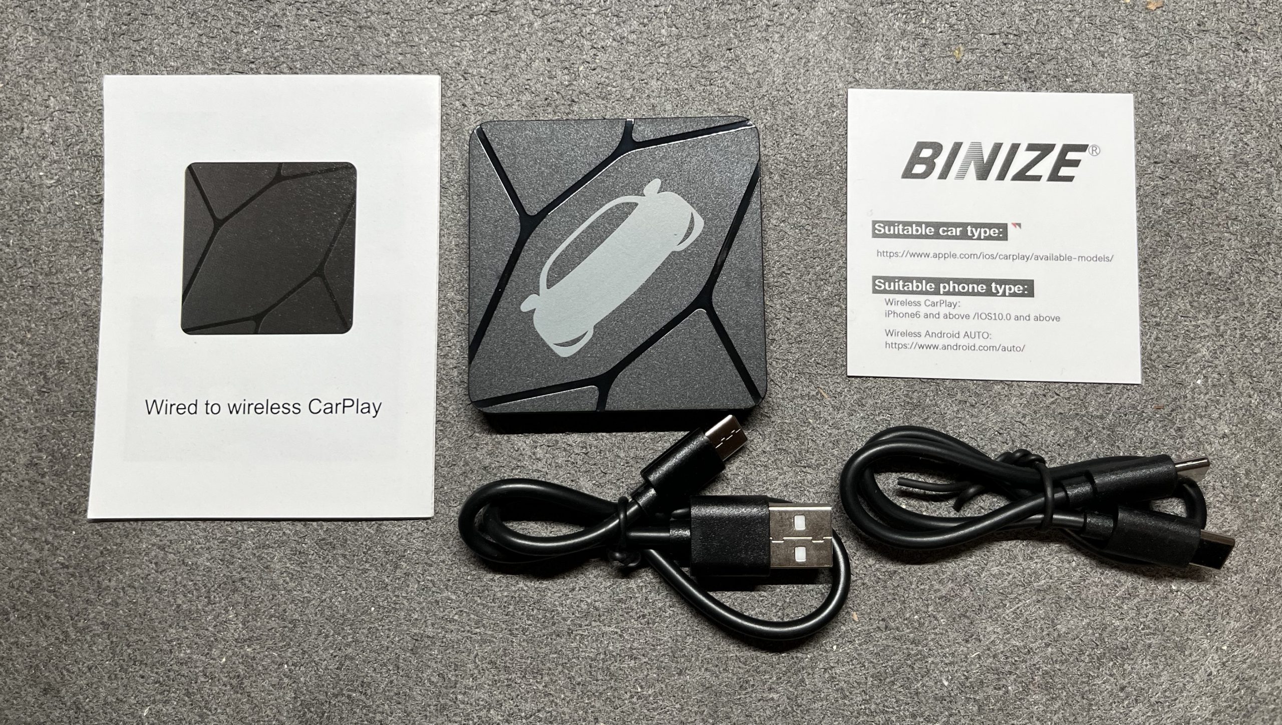 Binize Apple Wireless Carplay Adapter , Stream to Your Car