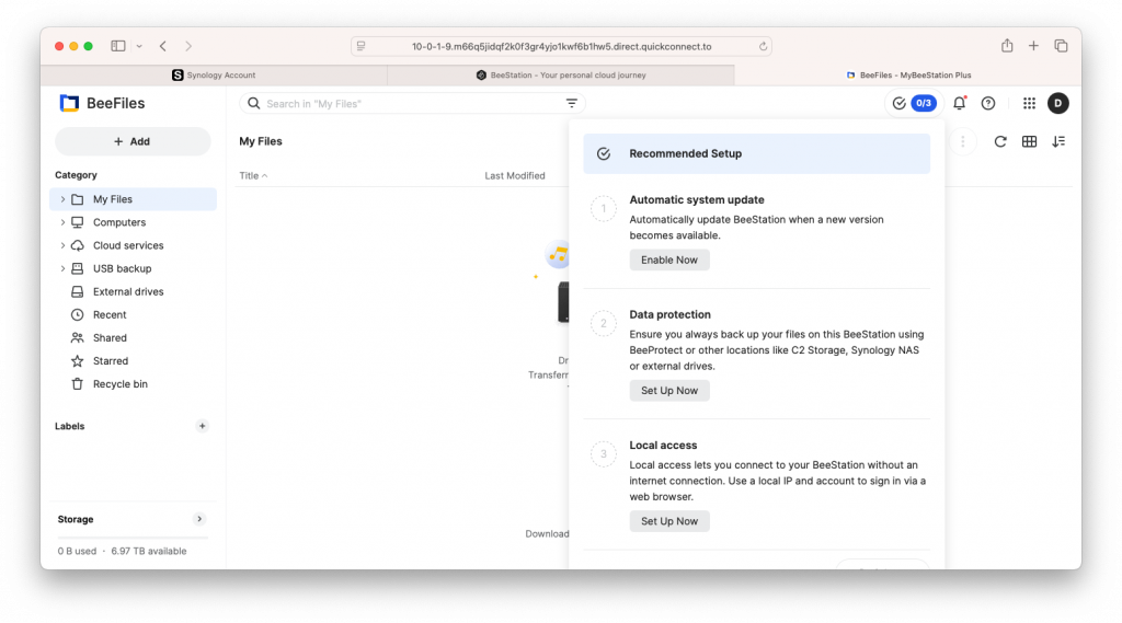 Synology BeeStation Plus - Final Set-up Option