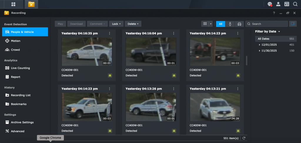 Surveillance Station Recordings