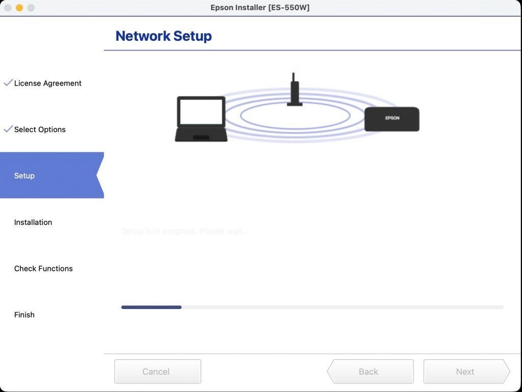 Software Set-Up Screen
